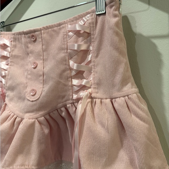 Pink Lace-Up Skirt Size S - Picture 2 of 6